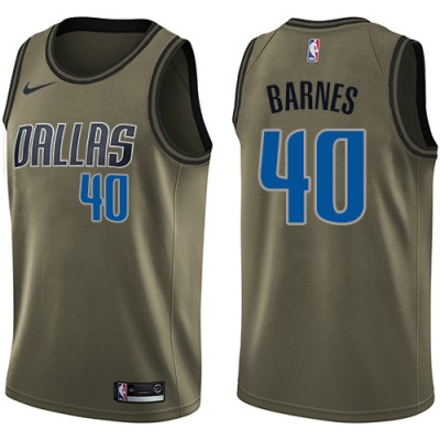 Nike Dallas Mavericks #40 Harrison Barnes Green Salute to Service Youth NBA Swingman Jersey